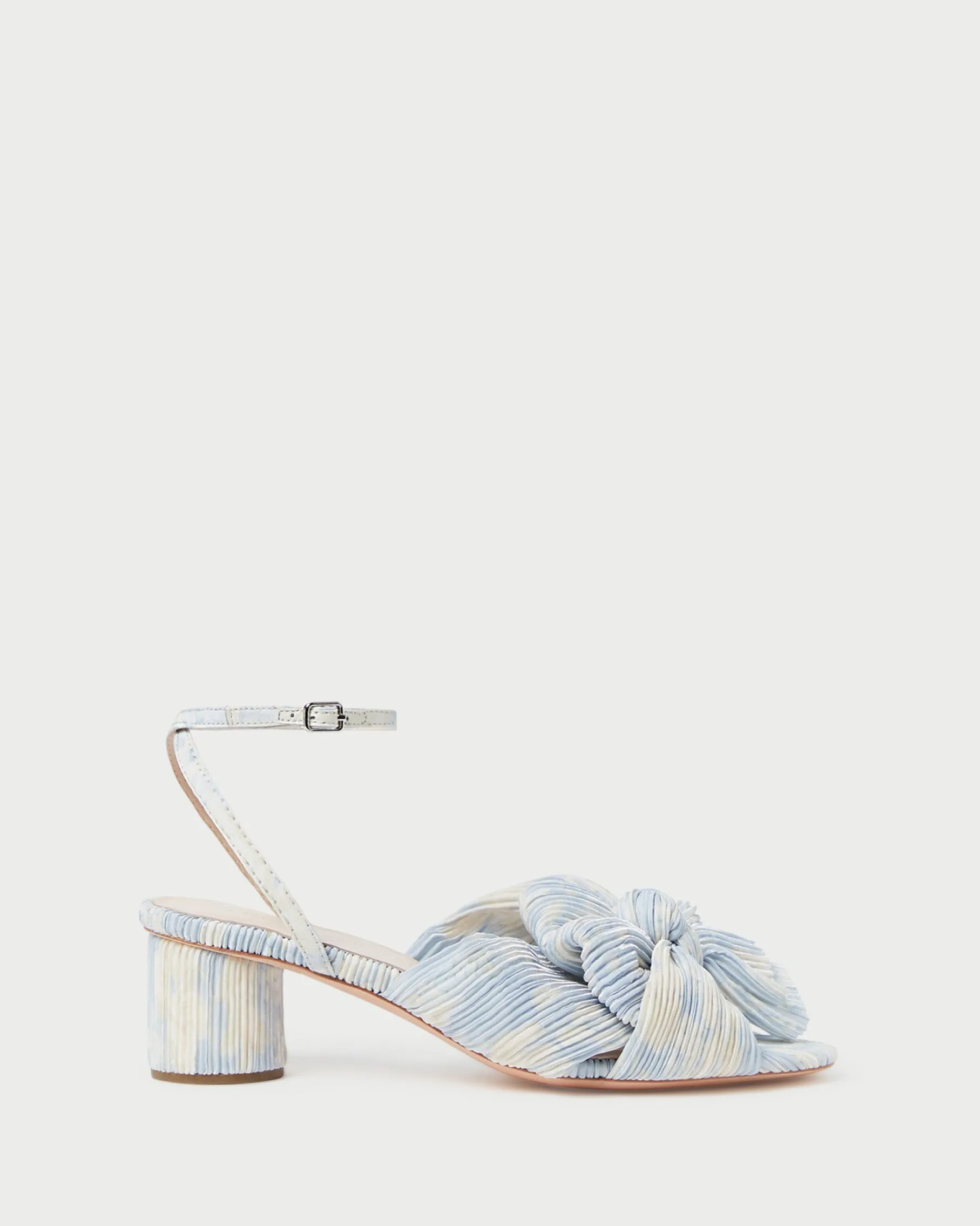Dahlia Champagne Pleated Bow Heel