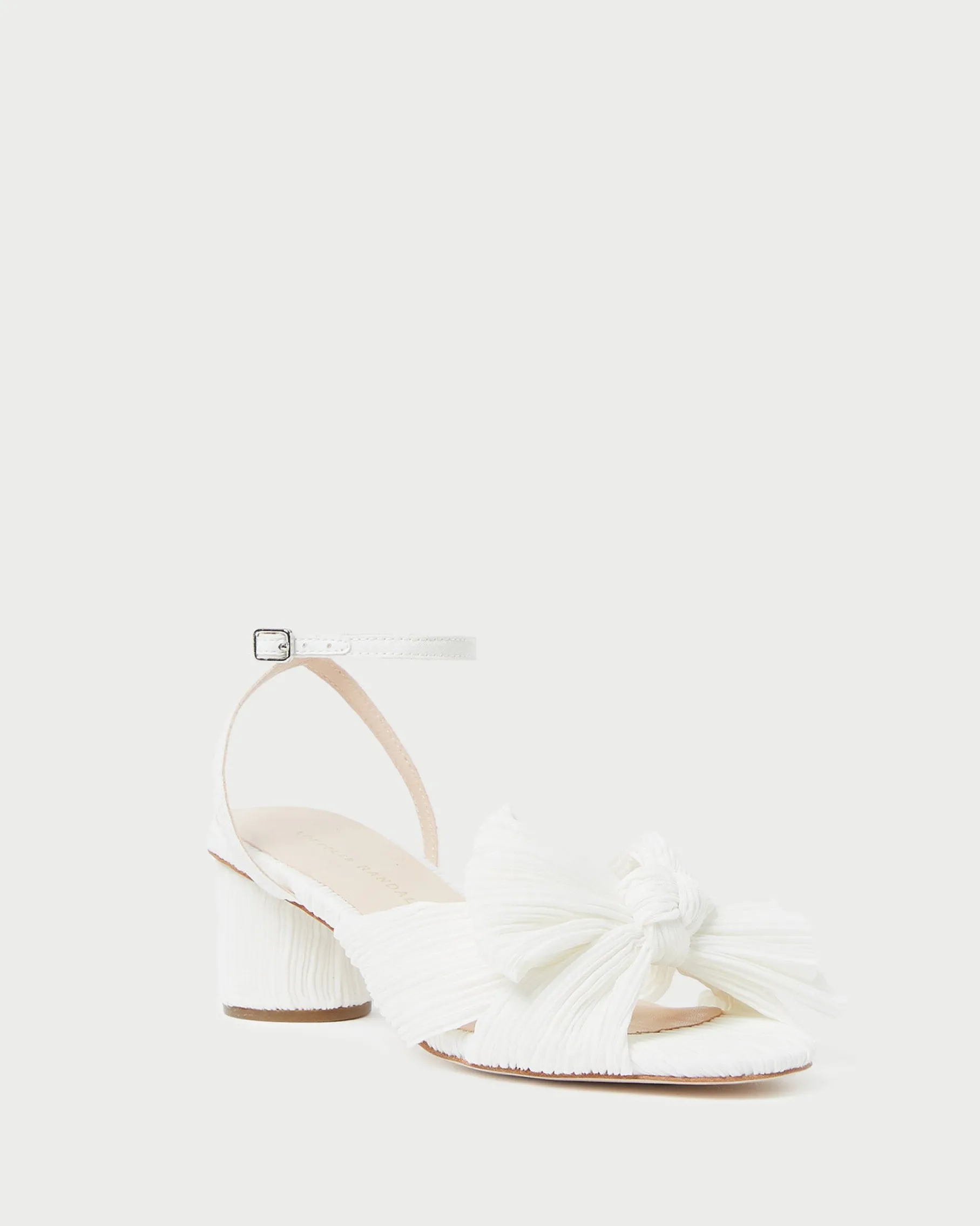 Dahlia Champagne Pleated Bow Heel