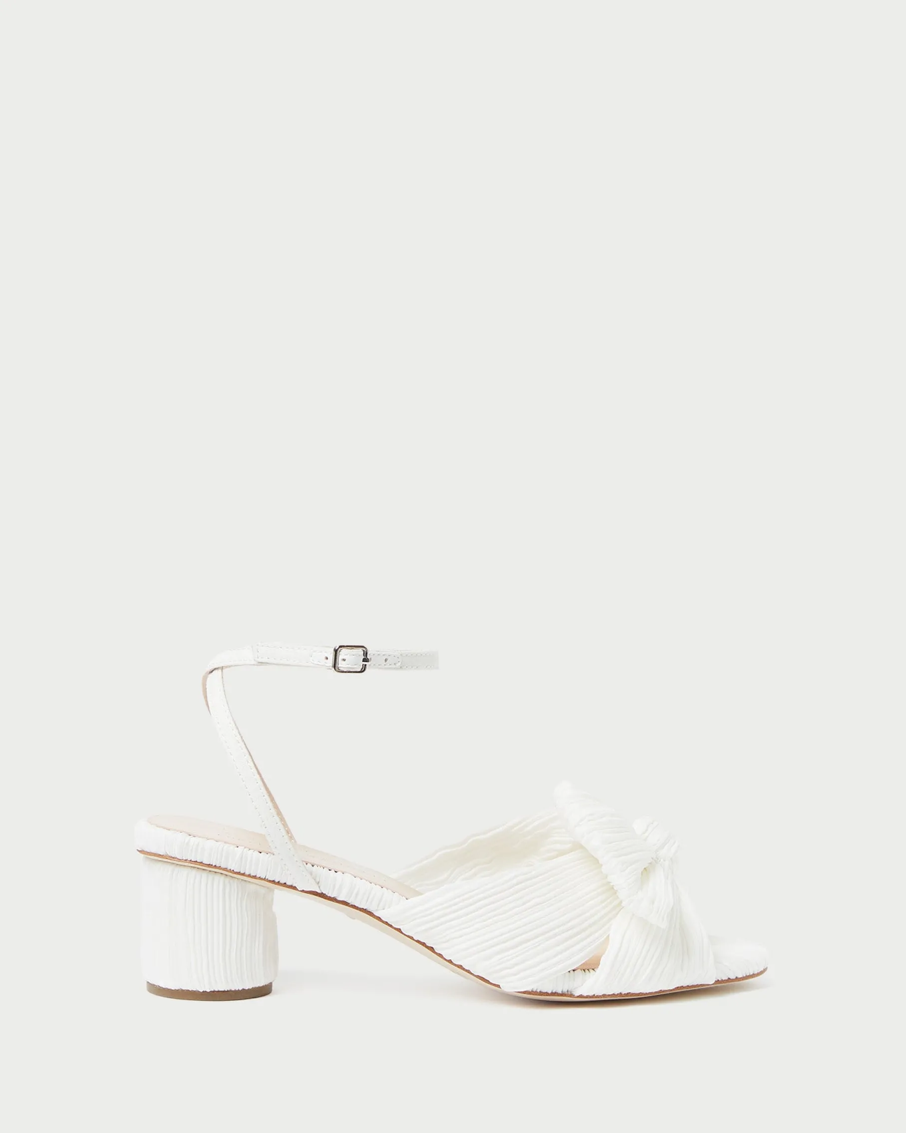Dahlia Champagne Pleated Bow Heel
