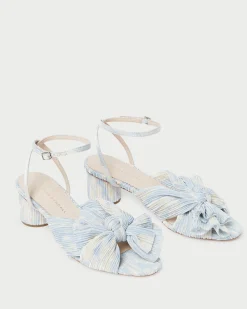 Dahlia Gold Pleated Bow Heel