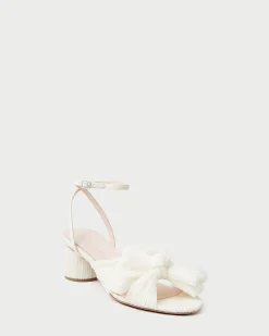Dahlia Gold Pleated Bow Heel