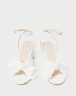 Dahlia Gold Pleated Bow Heel