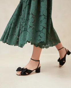 Dahlia Pearl Pleated Bow Heel