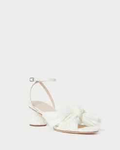 Dahlia Pearl Pleated Bow Heel