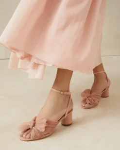 Dahlia Pearl Pleated Bow Heel