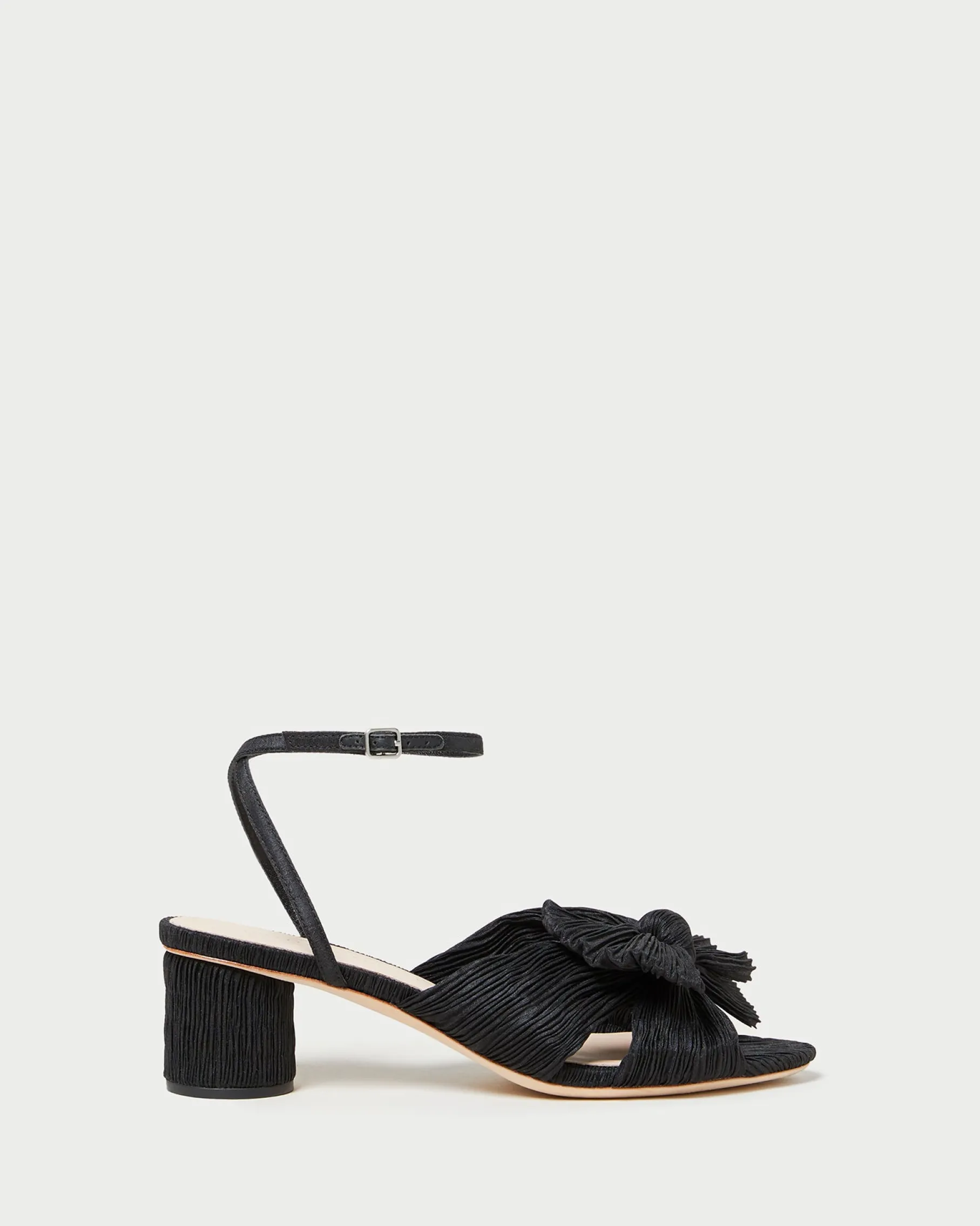 Dahlia Platinum Pleated Bow Heel