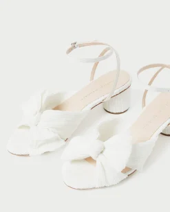 Dahlia White Lace Bow Heel