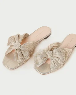 Daphne Champagne Bow Slide
