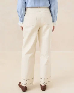 Demi Natural Embroidered Pant
