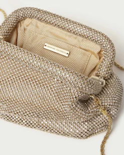 Doreen Gold Diamanté Frame Pouch