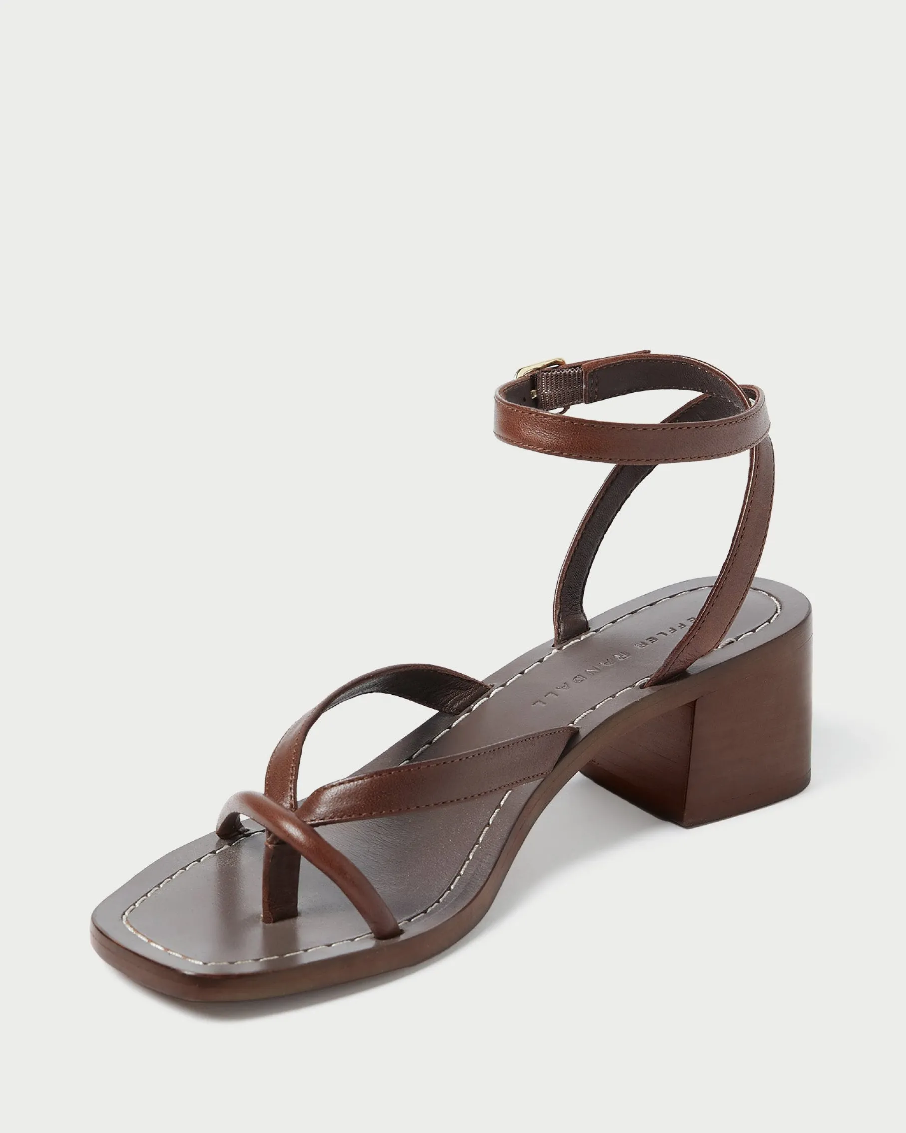 Eloise Black Leather Heeled Sandal