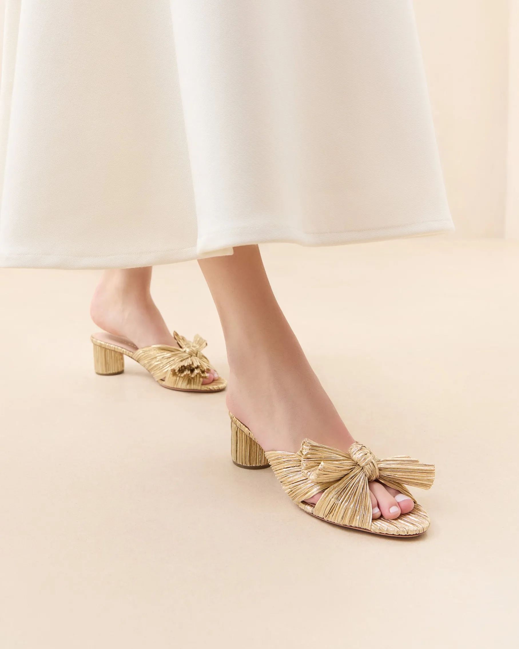 Emilia Brown Gingham Bow Heel