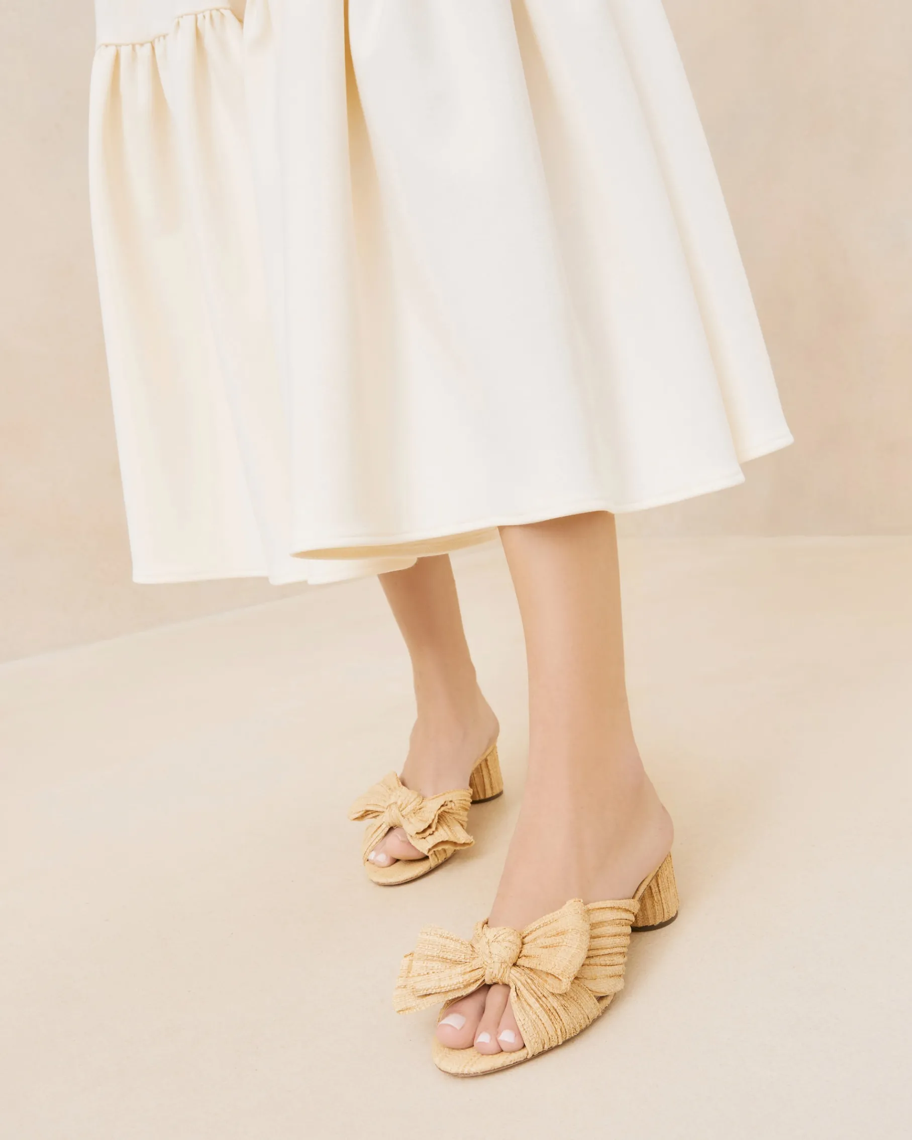 Emilia Brown Gingham Bow Heel