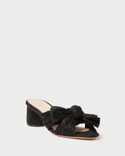 Emilia Brown Gingham Bow Heel