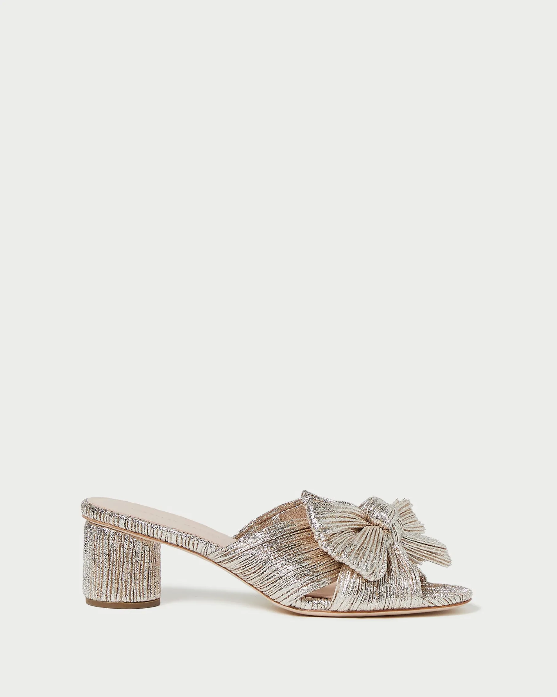 Emilia Champagne Pleated Bow Heel