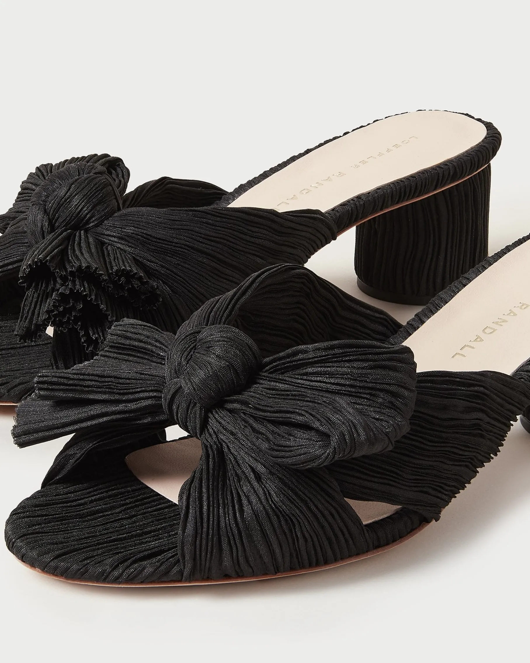 Emilia Champagne Pleated Bow Heel