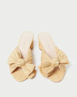 Emilia Gold Pleated Bow Heel