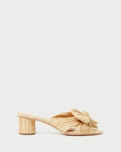 Emilia Natural Pleated Bow Heel