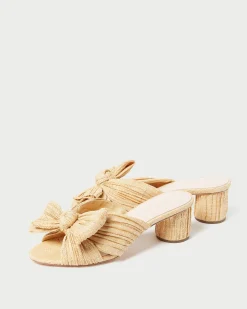 Emilia Natural Pleated Bow Heel