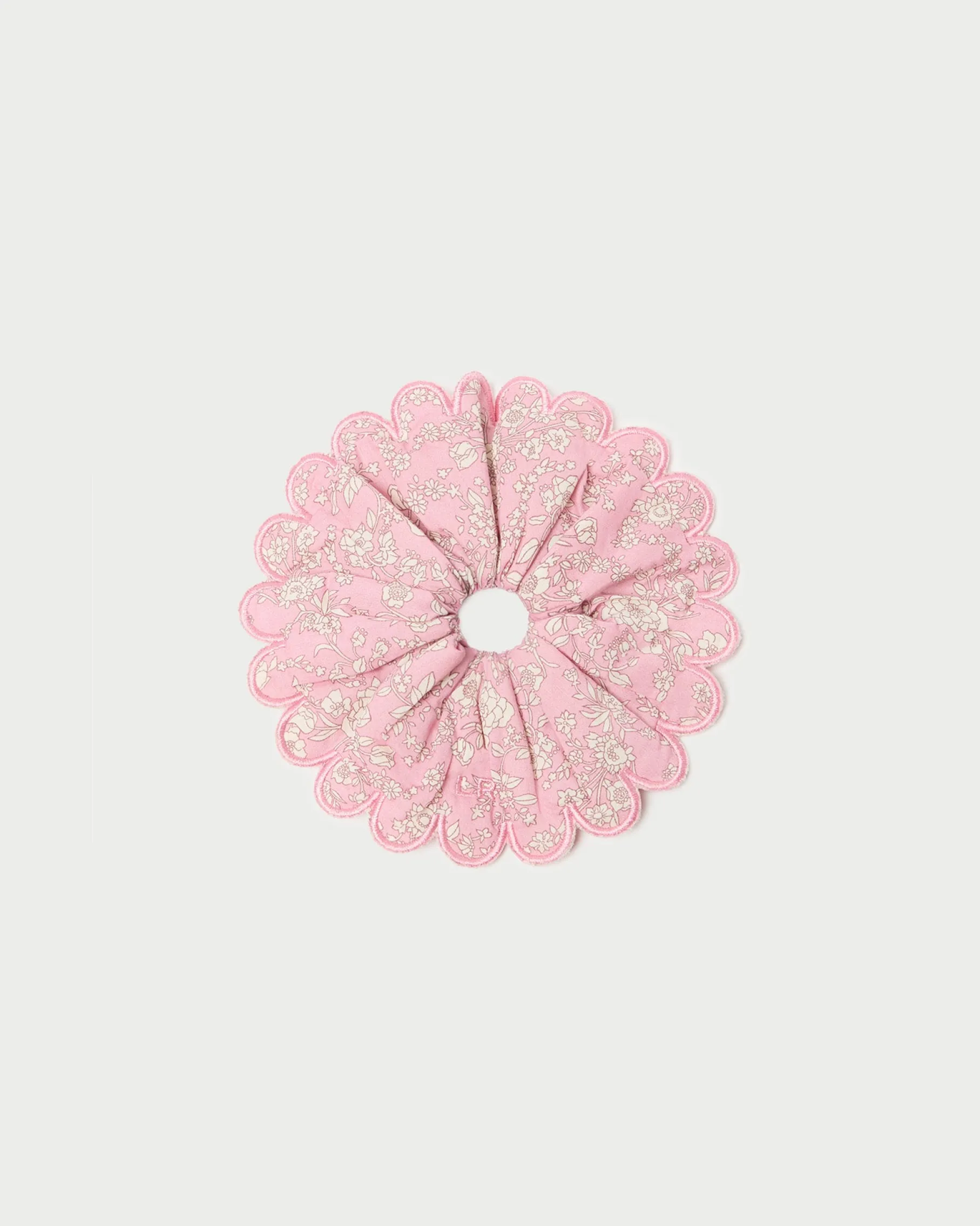 Frankie Red Floral Scallop Scrunchie