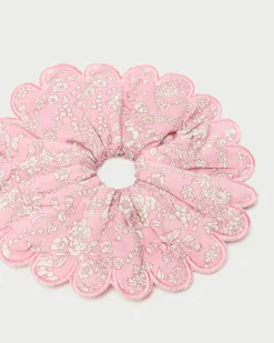 Frankie Red Floral Scallop Scrunchie