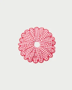 Frankie Red Floral Scallop Scrunchie