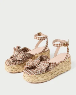 Gaby Brown Gingham Bow Espadrille