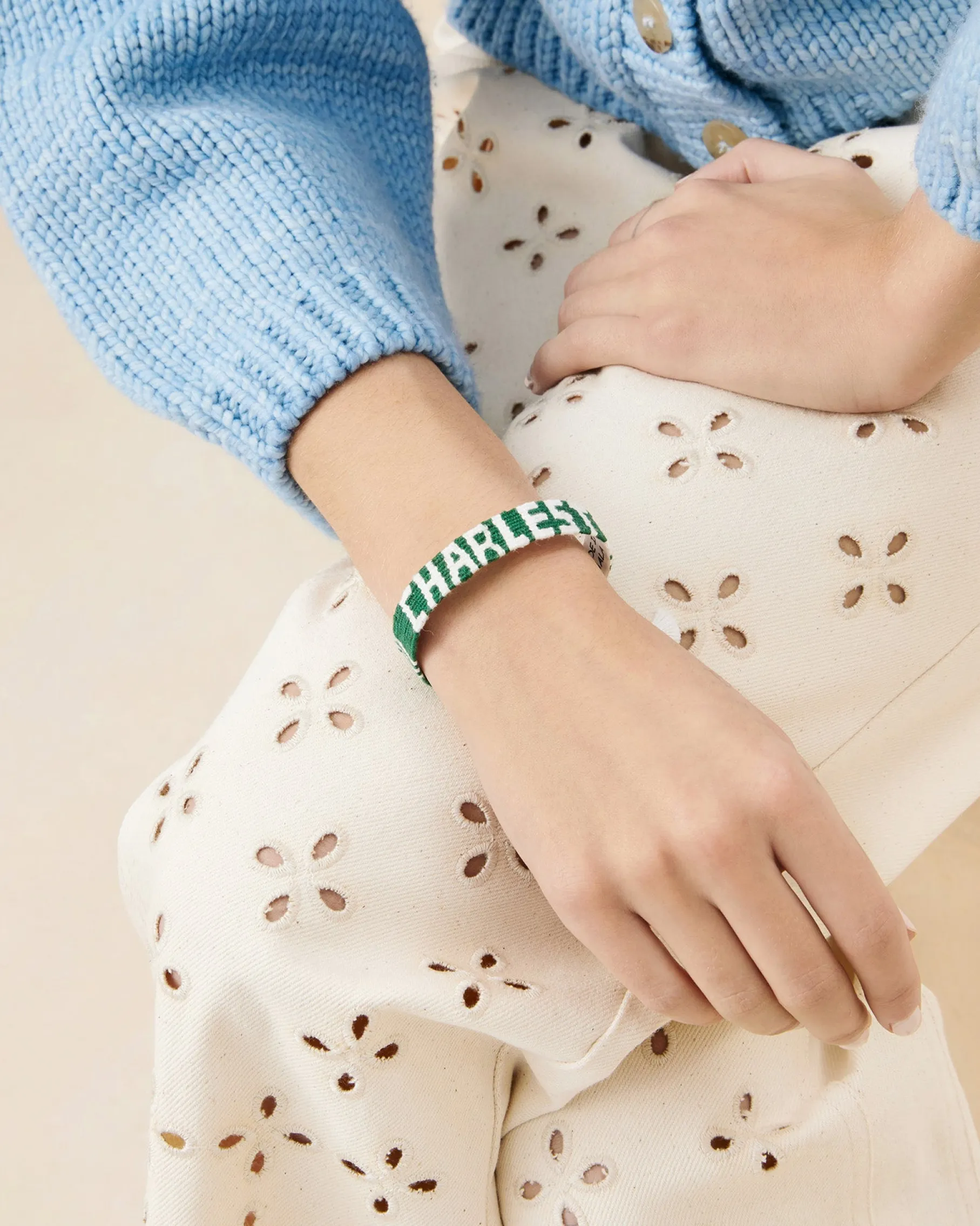 Green/White 'Charleston' Bracelet