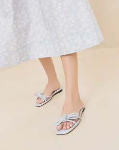 Hadley Blue Leather Bow Sandal