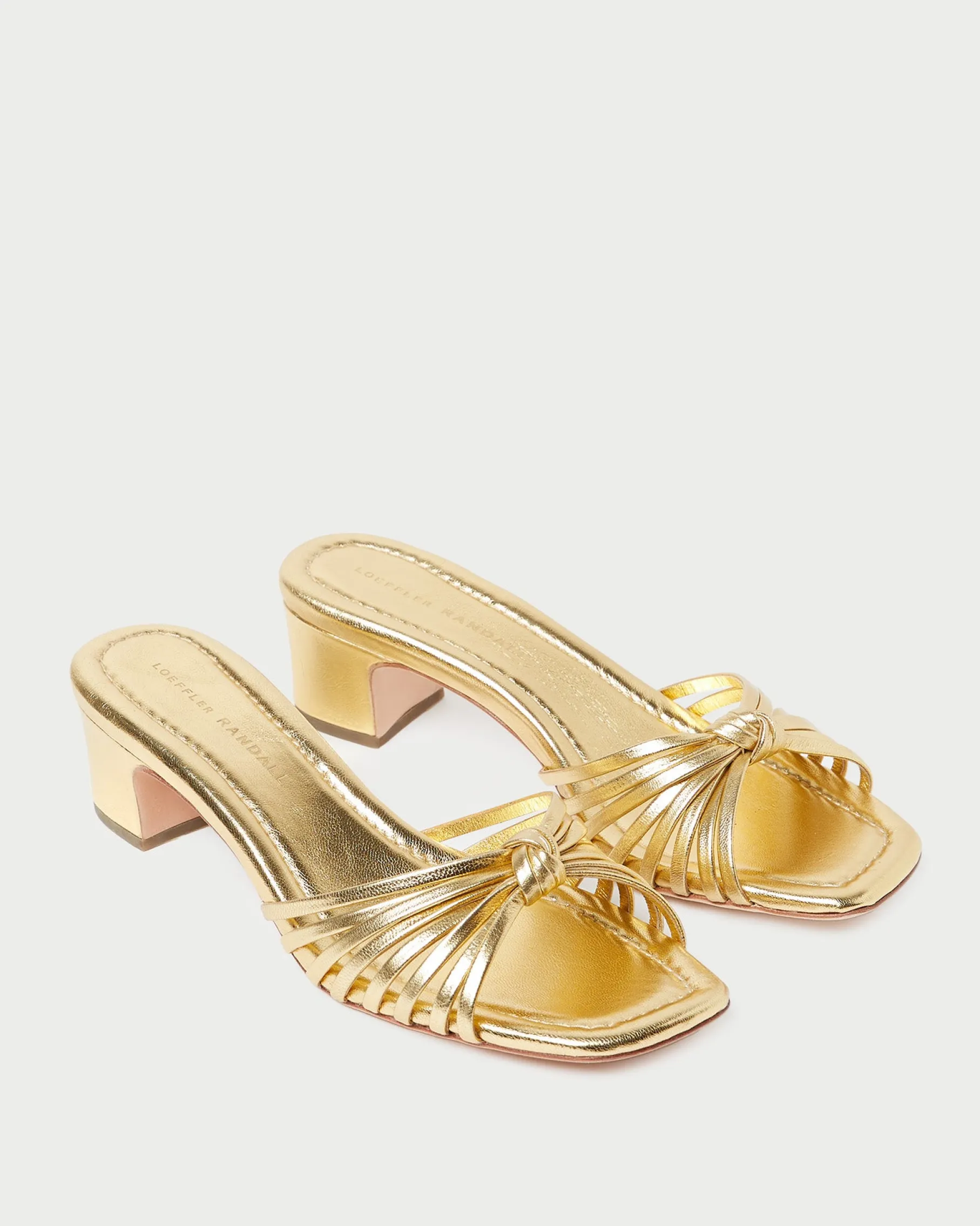Hazel Gold Leather Knot Mule