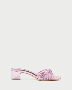 Hazel Gold Leather Knot Mule