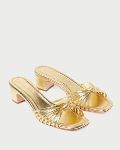 Hazel Pink Leather Knot Mule