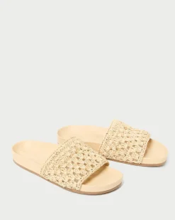 Henri Brown Crochet Leather Sandal