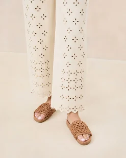 Henri Green/White Crochet Raffia Sandal