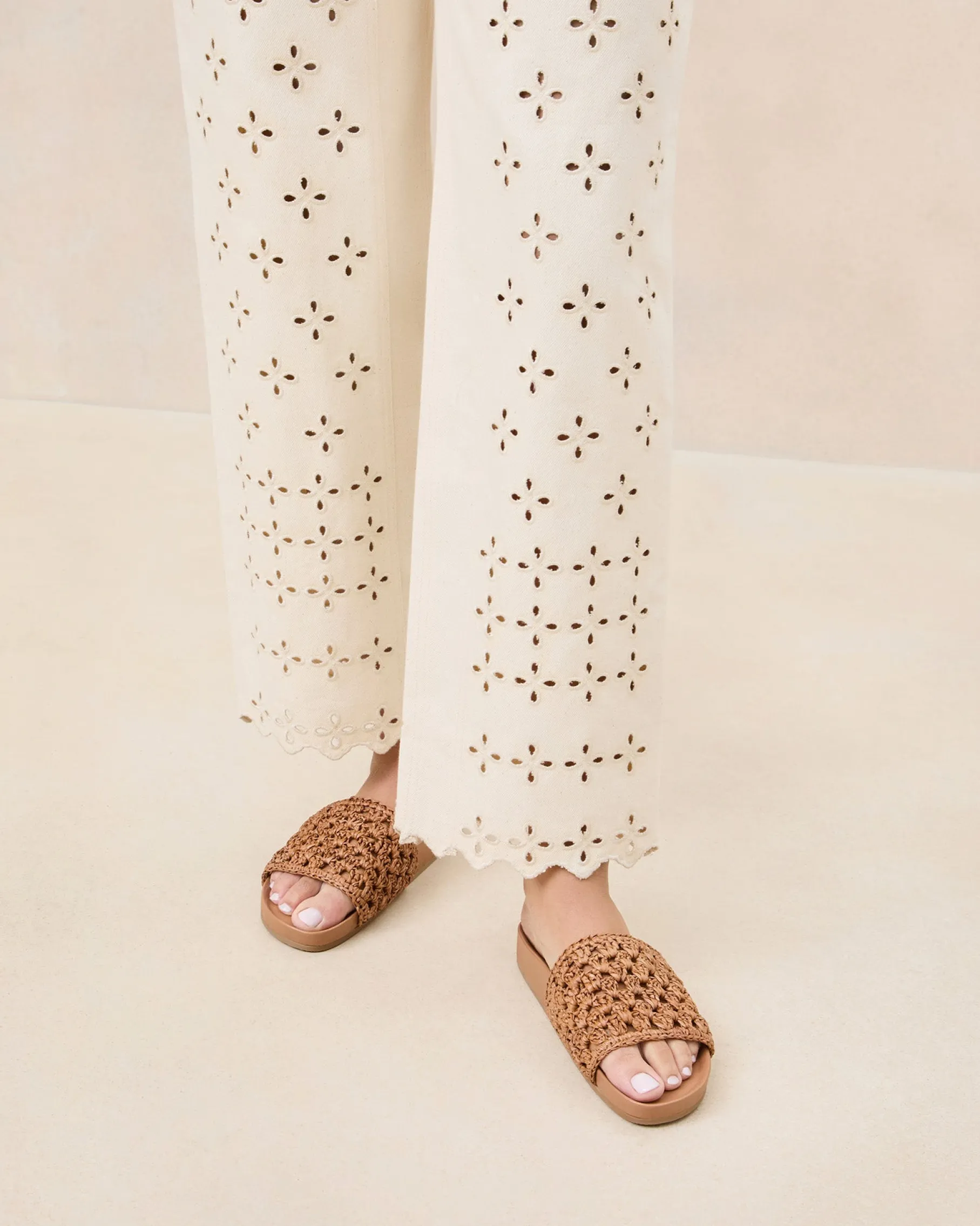 Henri Green/White Crochet Raffia Sandal
