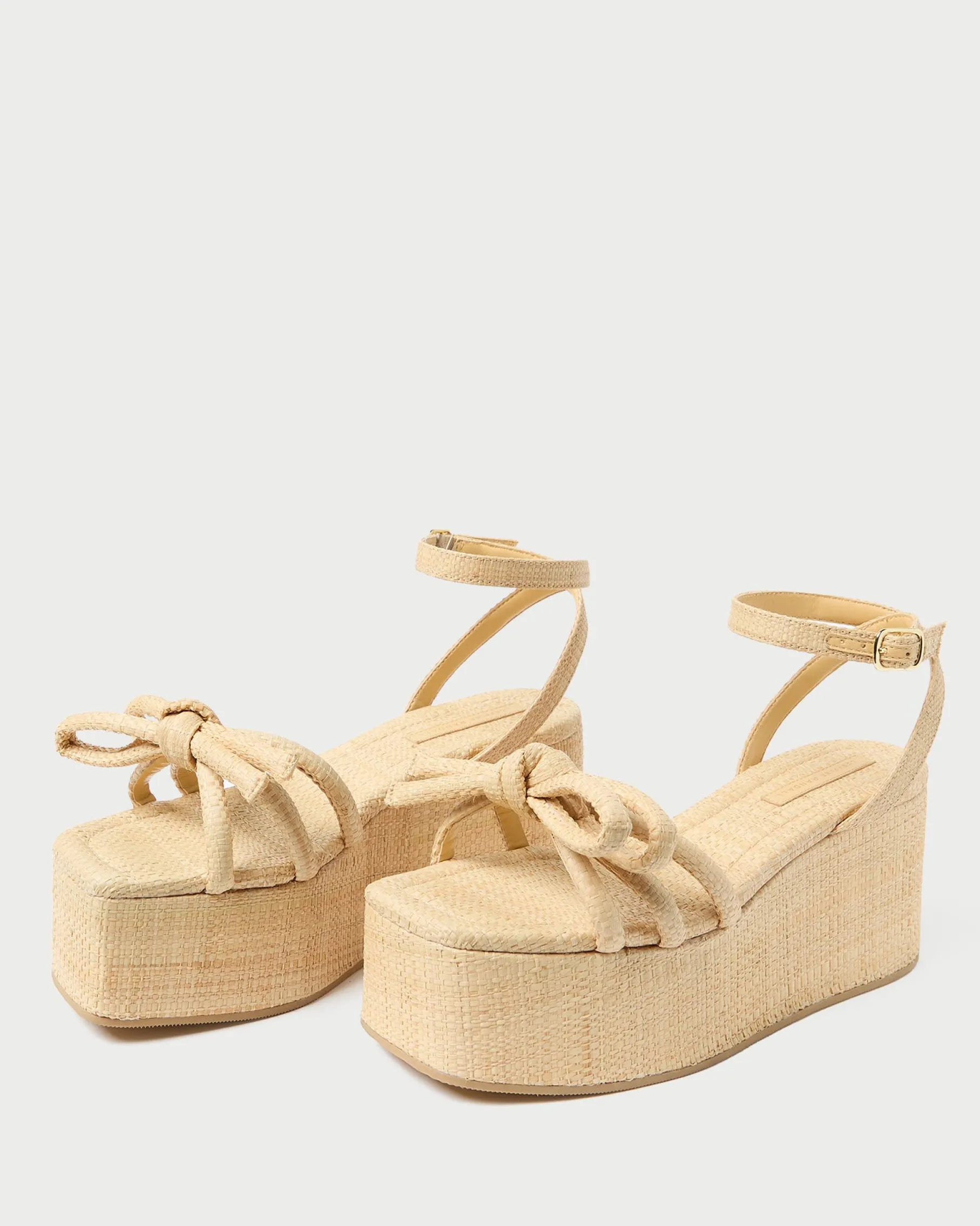 Hudson Natural Raffia Platform Sandal
