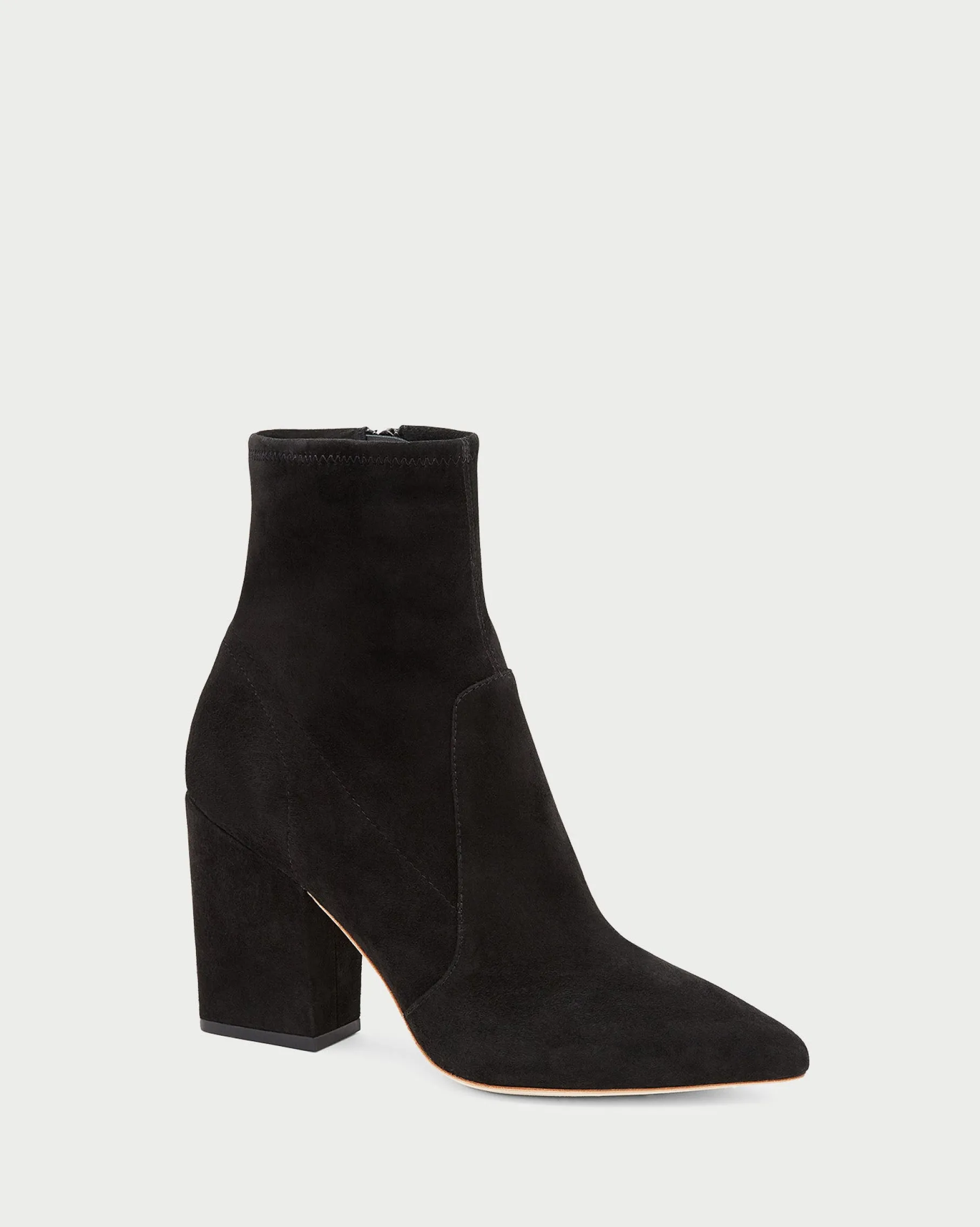 Isla Black Suede Slim Ankle Bootie