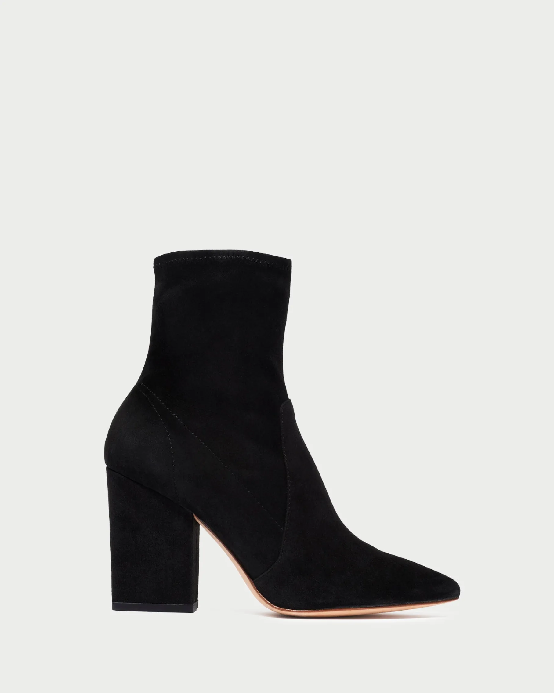 Isla Black Suede Slim Ankle Bootie