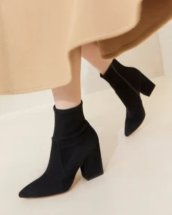 Isla Cacao Suede Slim Ankle Bootie