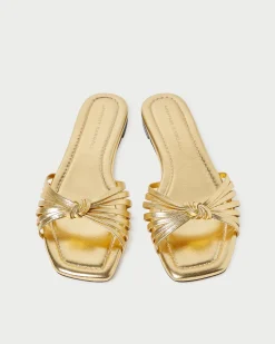 Izzie Gold Leather Knot Sandal