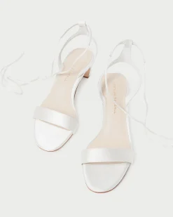 Jackie Champagne Mid Heel Sandal