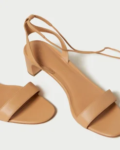 Jackie Champagne Mid Heel Sandal