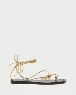 Jude Gold Leather Flat Sandal