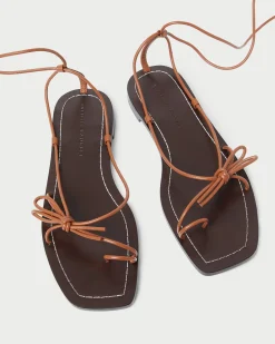 Jude Gold Leather Flat Sandal