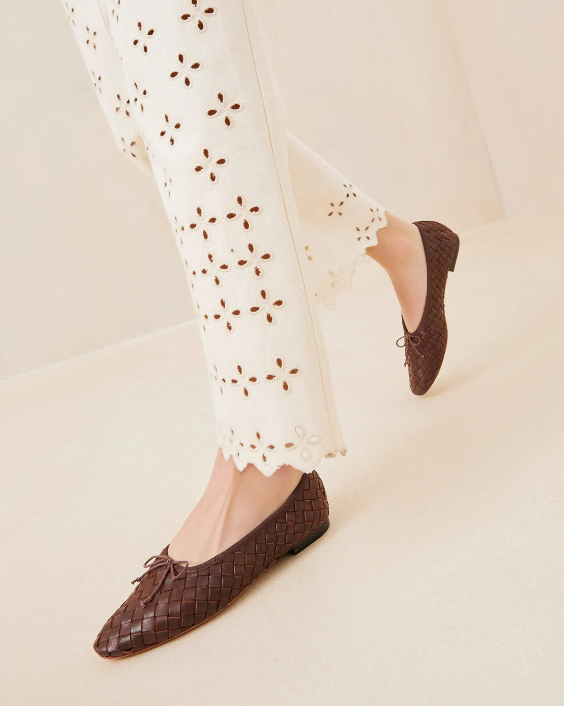 Landry Chocolate Woven Ballet Flat