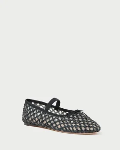 Leonie Black Crochet Ballet Flat