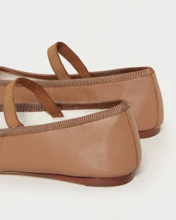 Leonie Chocolate Leather Ballet Flat