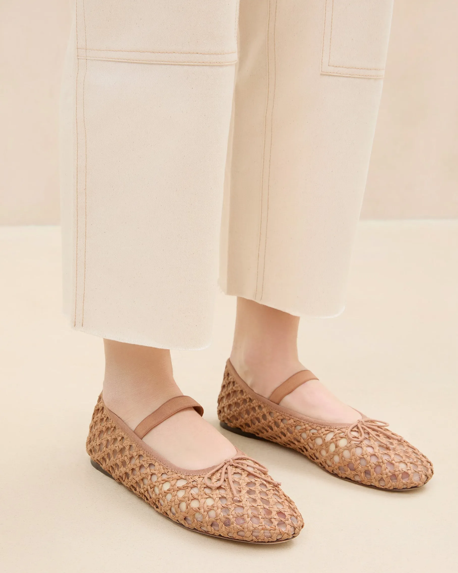 Leonie Chocolate Satin Ballet Flat