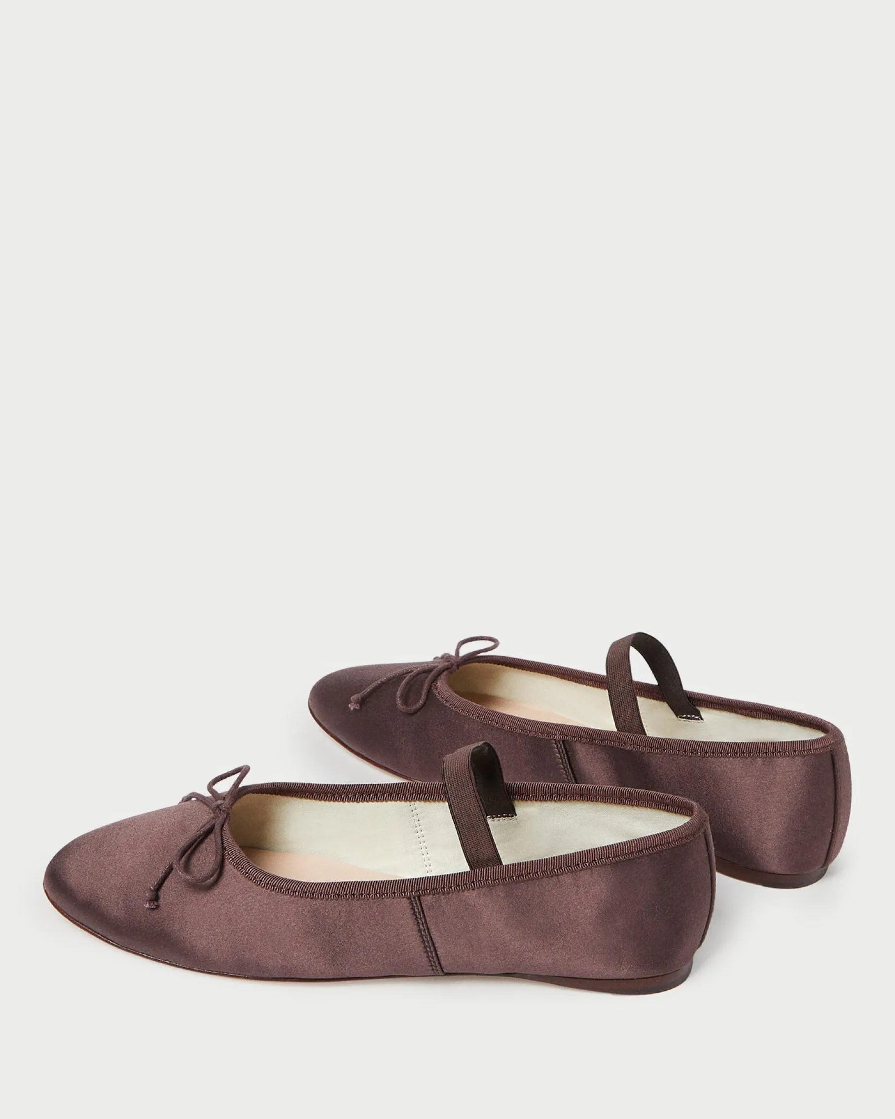 Leonie Chocolate Satin Ballet Flat