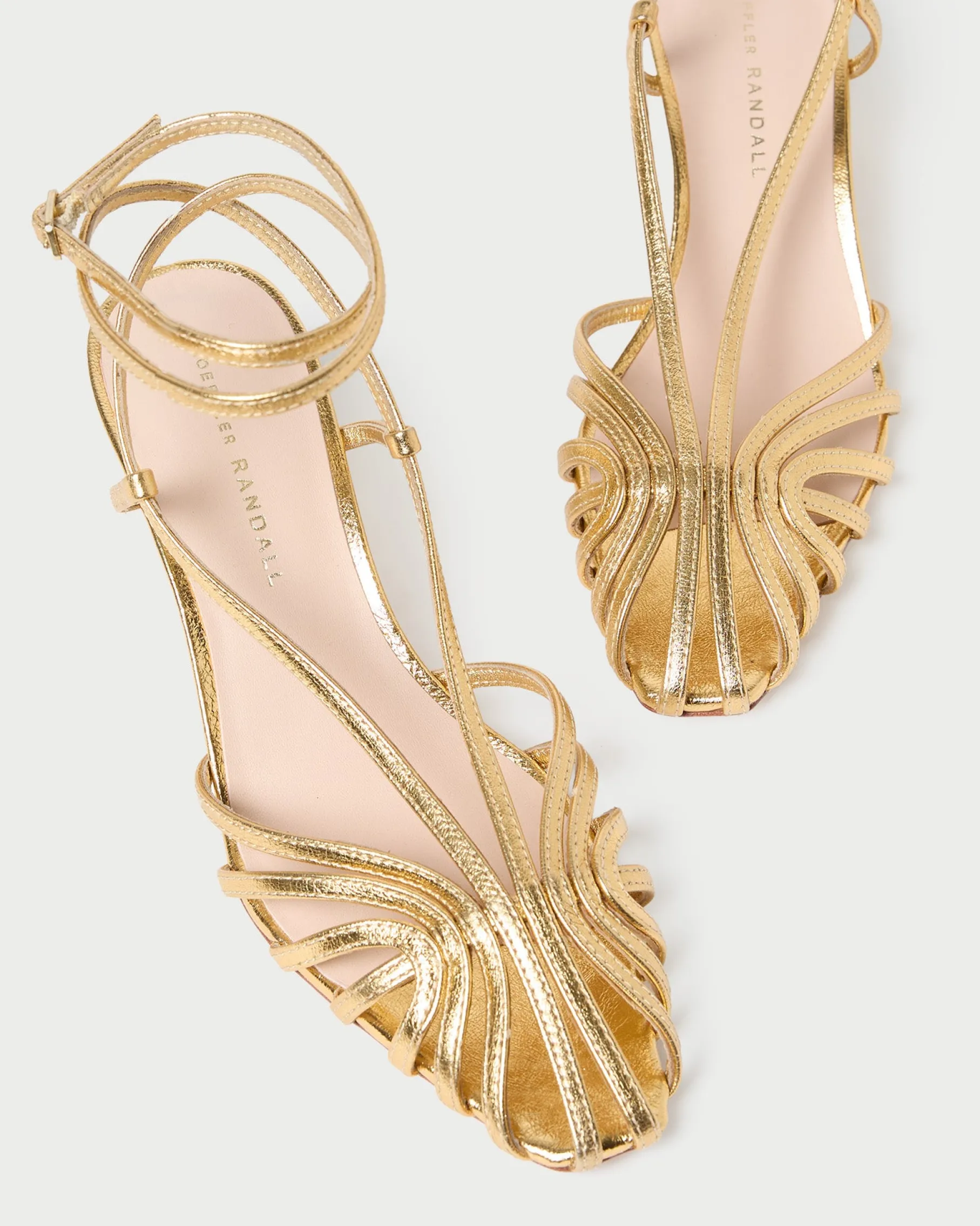 Livvy Gold Leather Heeled Sandal